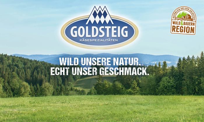GOLDSTEIG Käsespezialitäten mit Slogan – Bayerischer Wald GOLDSTEIG Käsespezialitäten mit Slogan – Bayerischer Wald