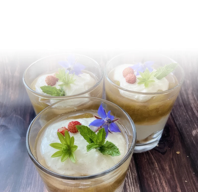 Rezept | Ricotta Dessert Glass mit Rhabarber Rezept | Ricotta Dessert Glass mit Rhabarber